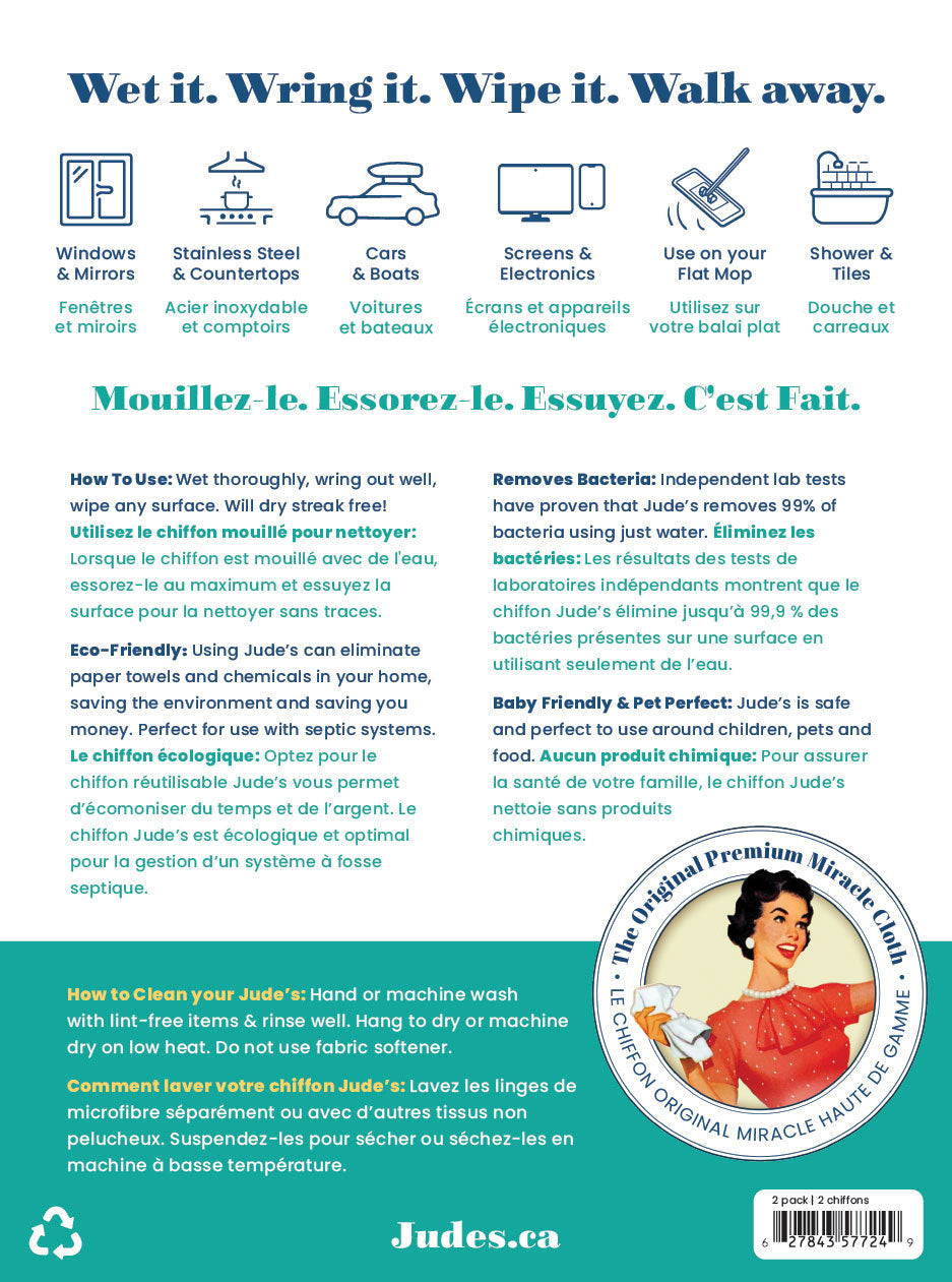 Jude's Miracle COMBO PACK - Clay Cleanser & 2 Pack: White & Blue Cloths