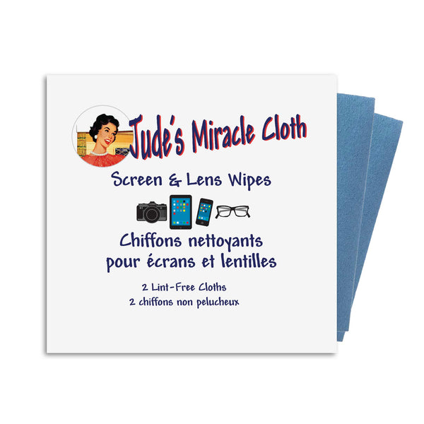2 pk Jude's Screen & Lens Wipes - 2 Blue Wipes